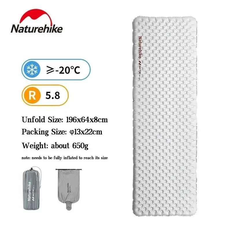 Naturehike Ultralight Inflatable Sleeping Pad R Value 5.8