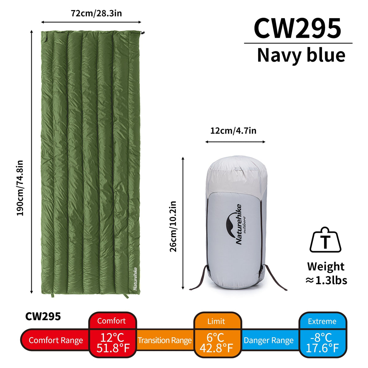 CW™295 Down Ultralight Sleeping Bag 54°F / 12°C