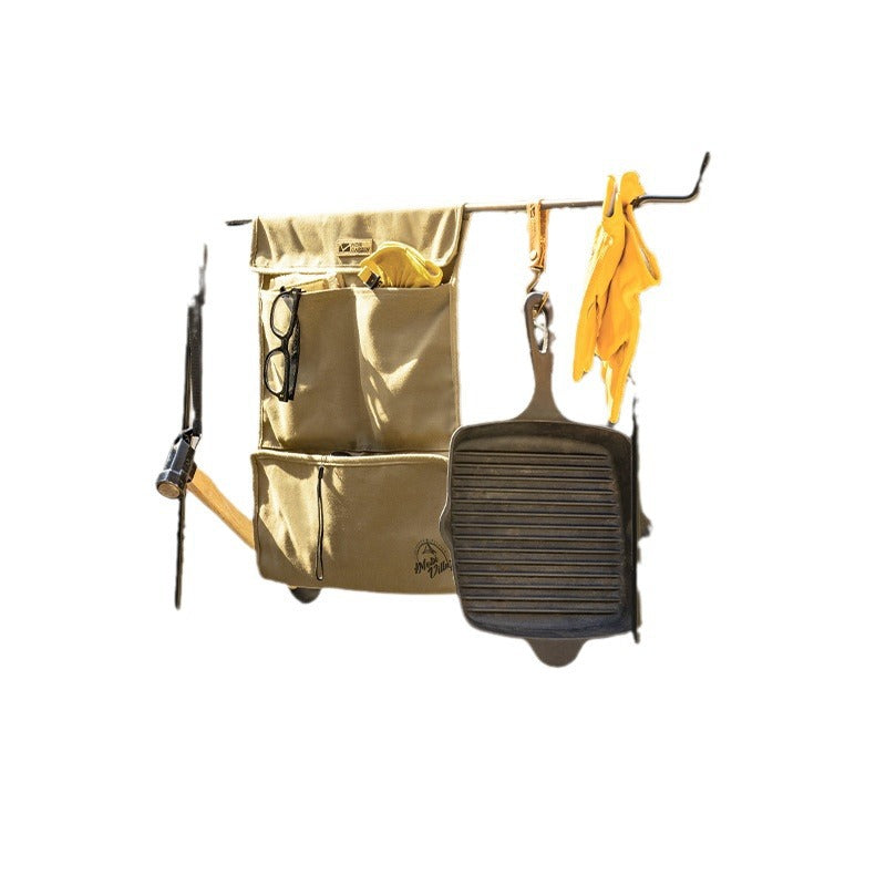 Mobi Garden Vintage Canvas Hanging Storage Bag Portable Lightweight Multifunctional Foldable Retro Cotton Sundries Bag Outdoor Camping Accessories