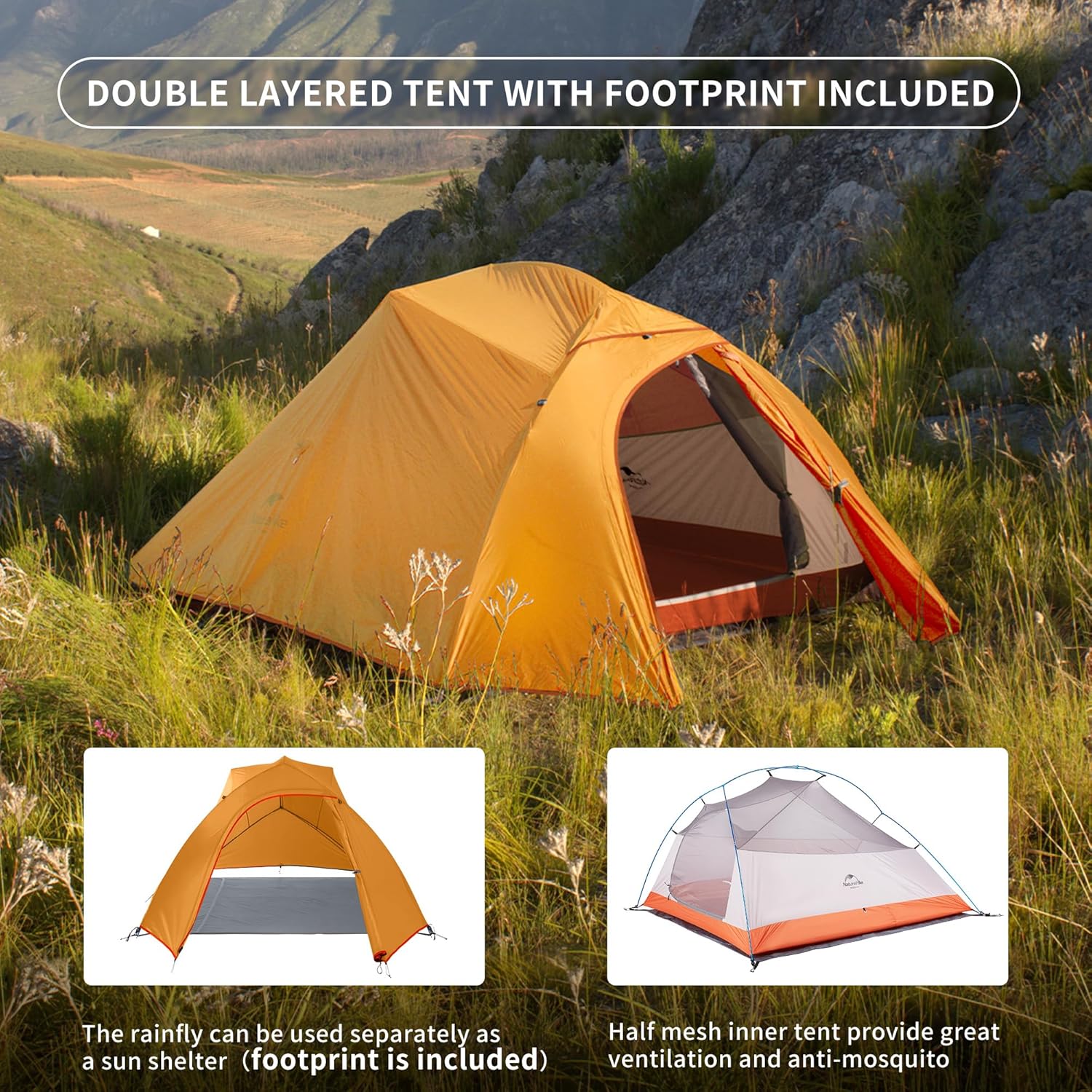 Naturehike Cloud Up™ Base 3-Person Ultralight Backpacking Tent (2026)